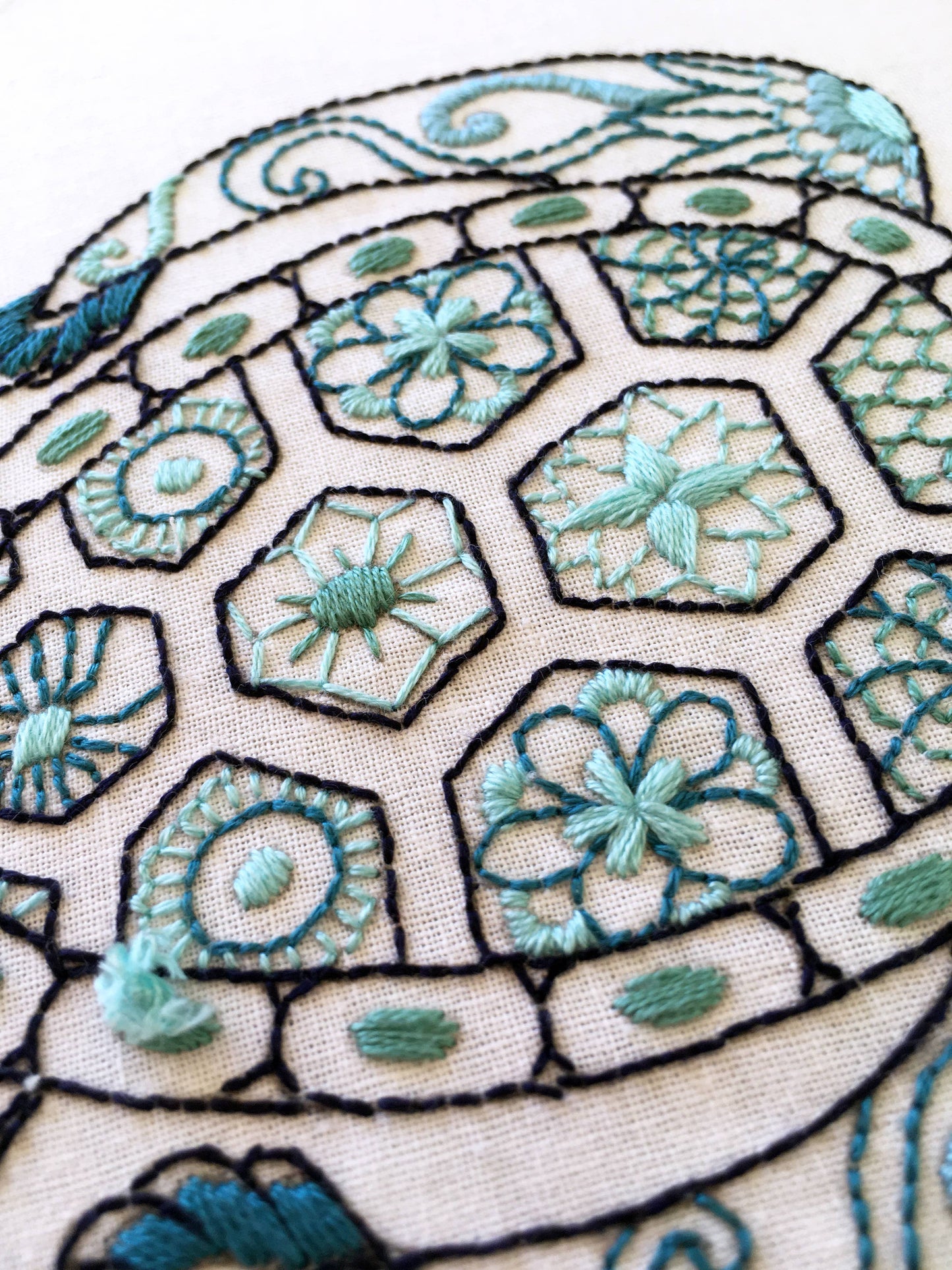 Turtle Embroidery Fabric