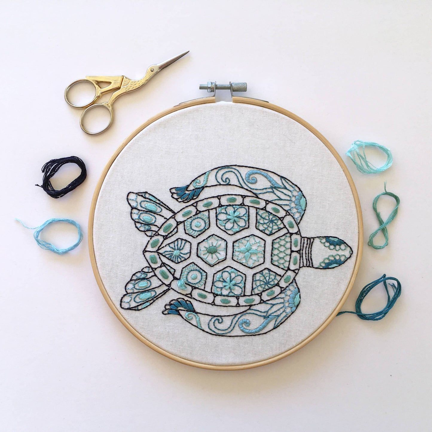 Turtle Embroidery Fabric