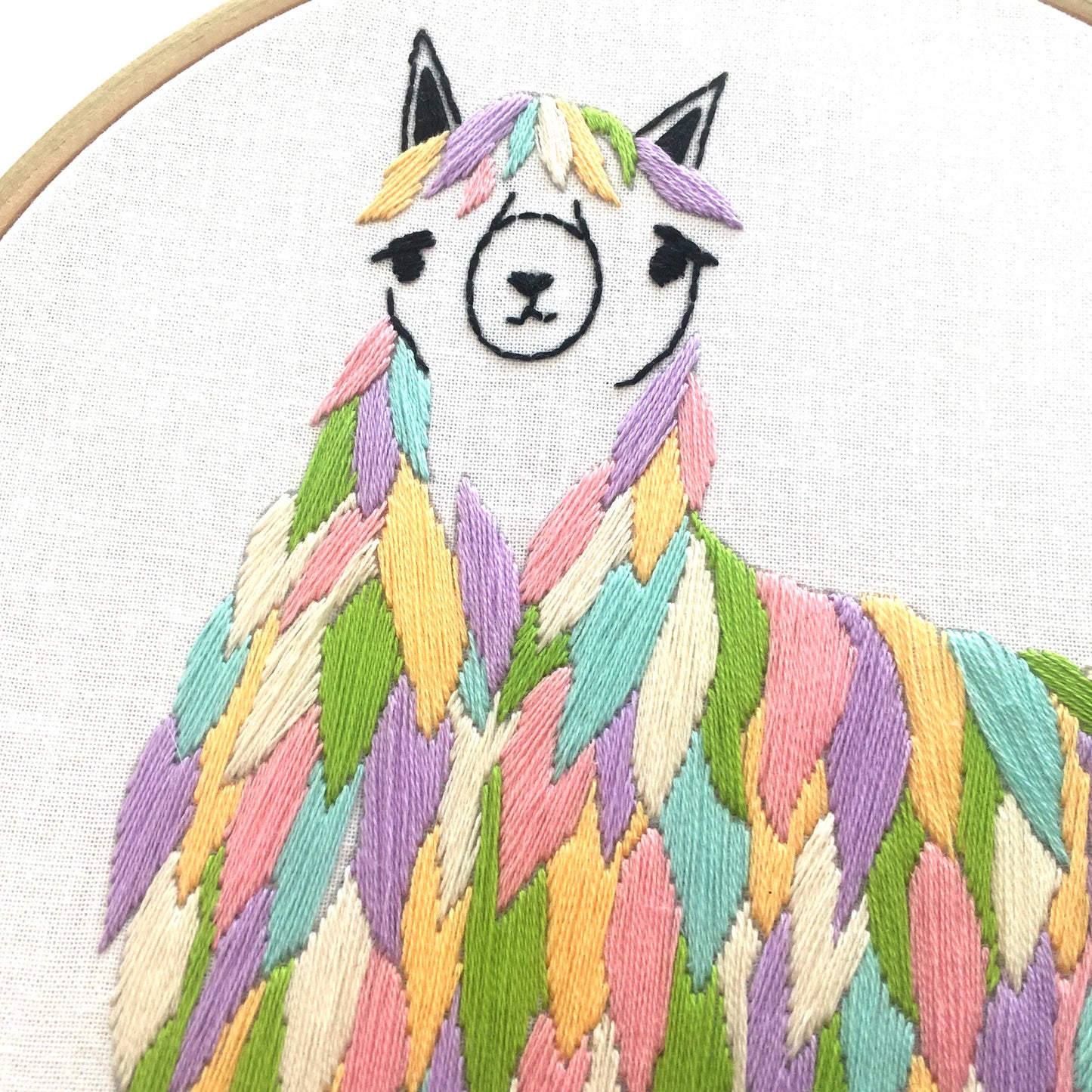 Llama Embroidery Fabric