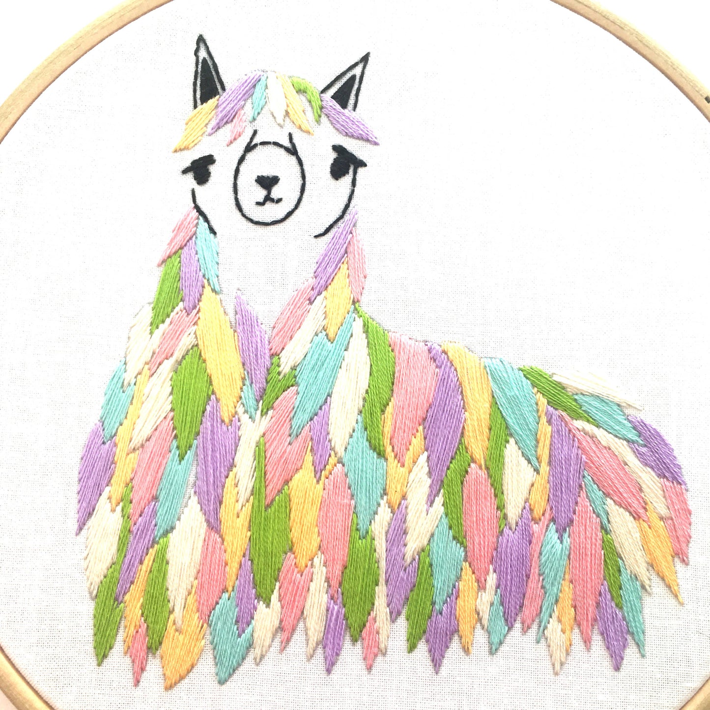 Llama Embroidery Fabric