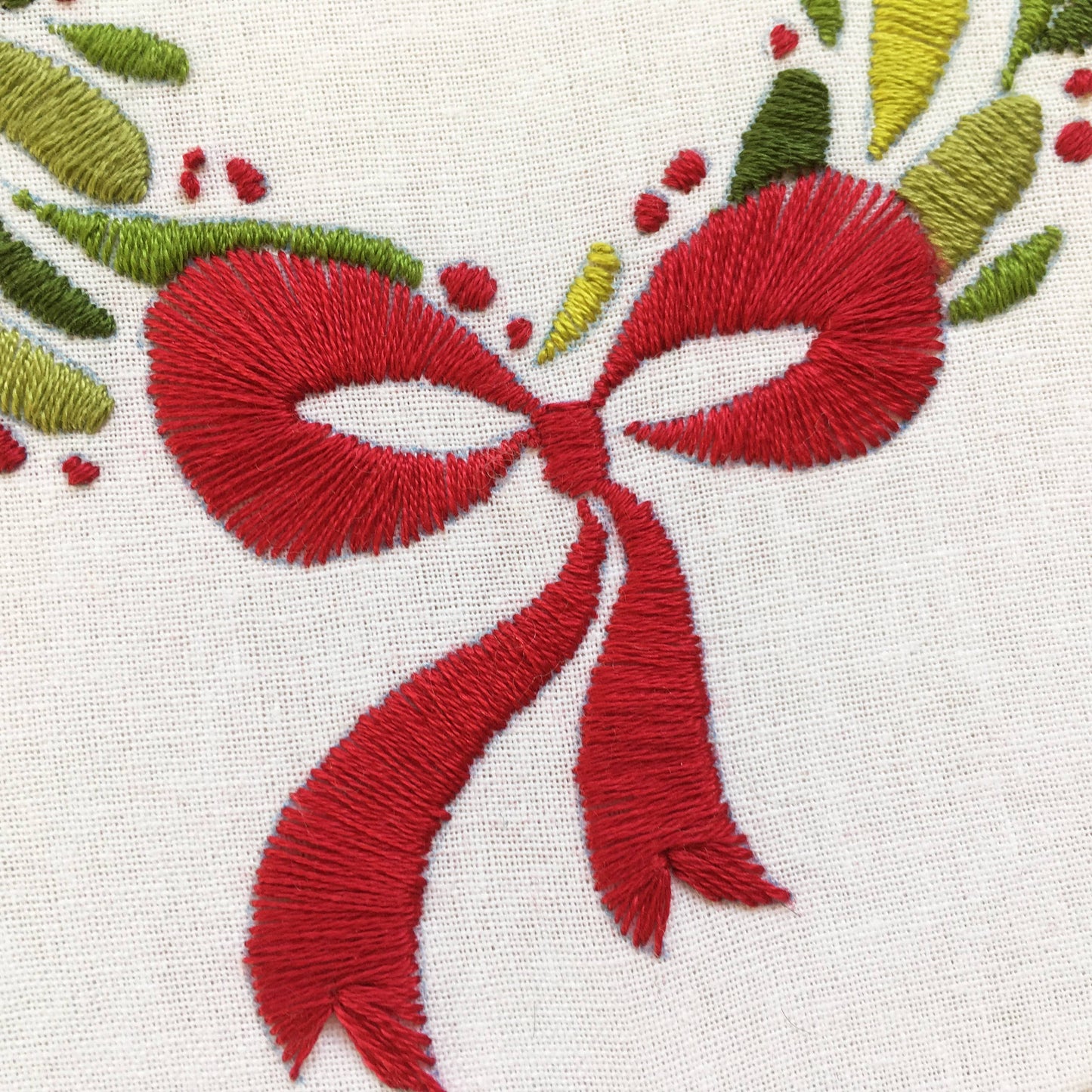 Christmas Wreath Embroidery Fabric