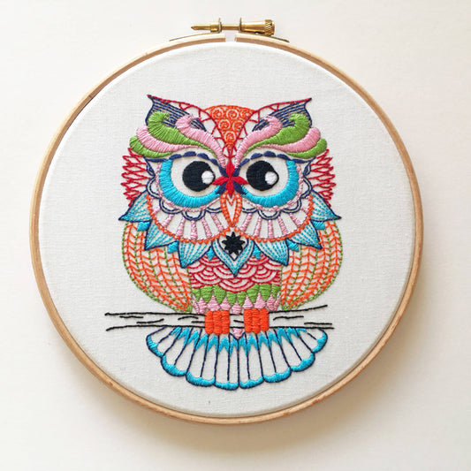 Owl Embroidery Fabric