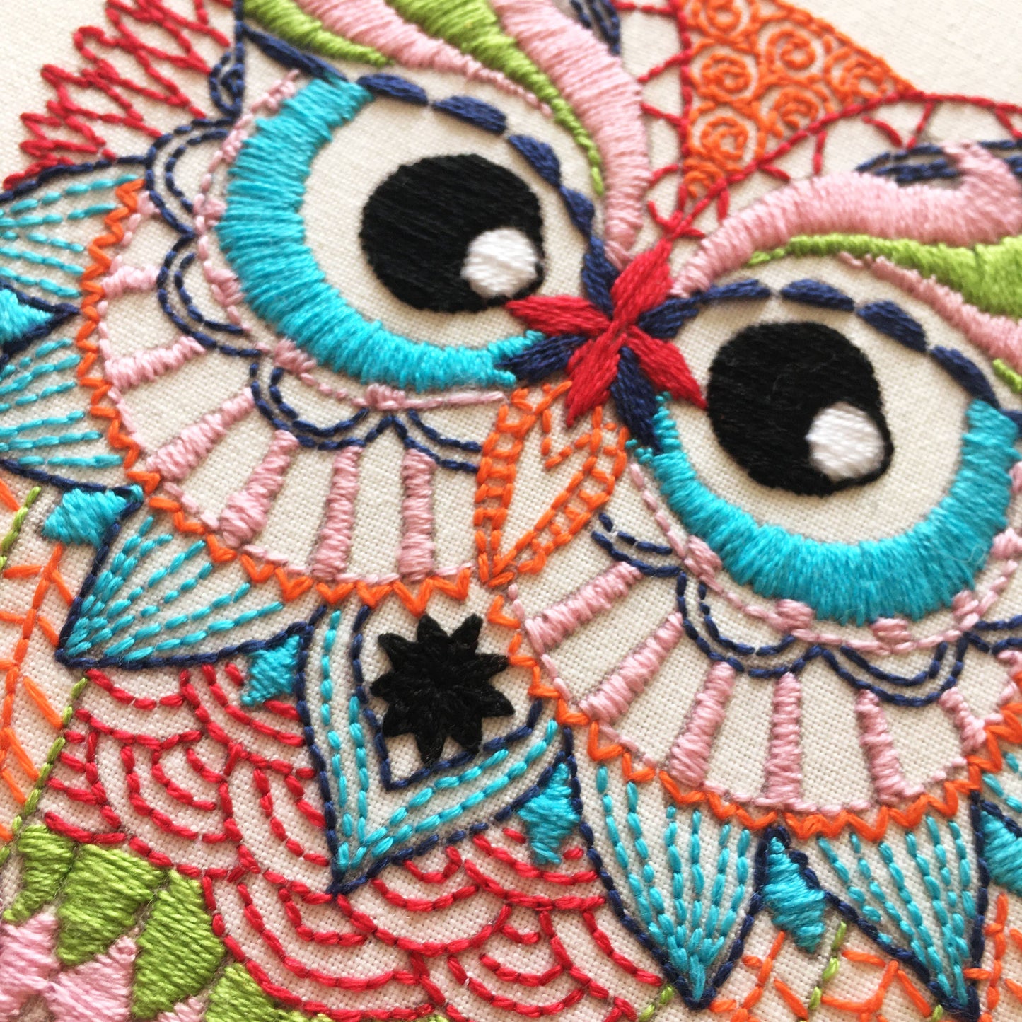 Owl Embroidery Fabric