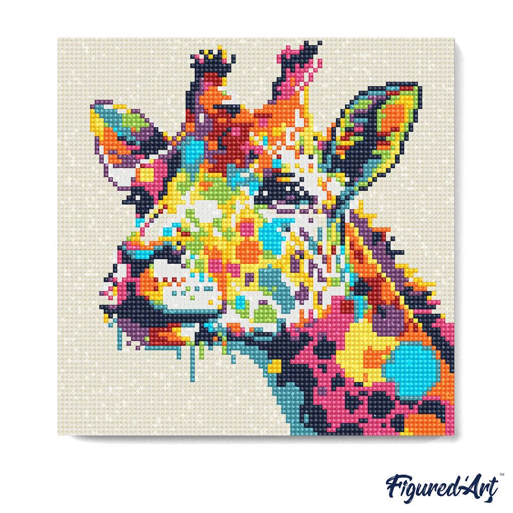 Mini Diamond Painting 25x25cm - Giraffe Abstract Pop Art