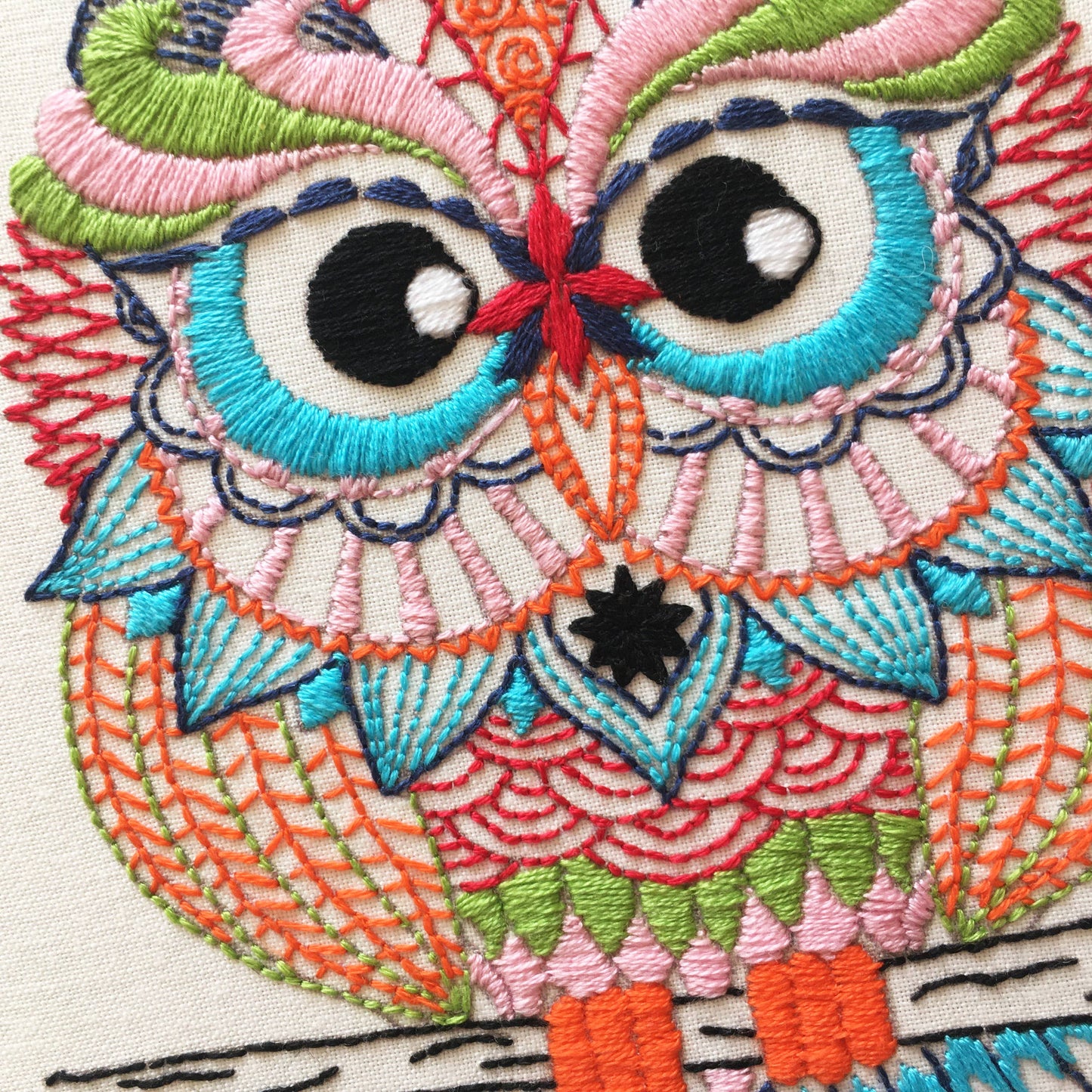 Owl Embroidery Fabric