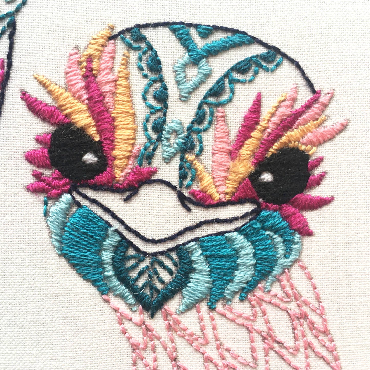 Ostrich Embroidery Fabric