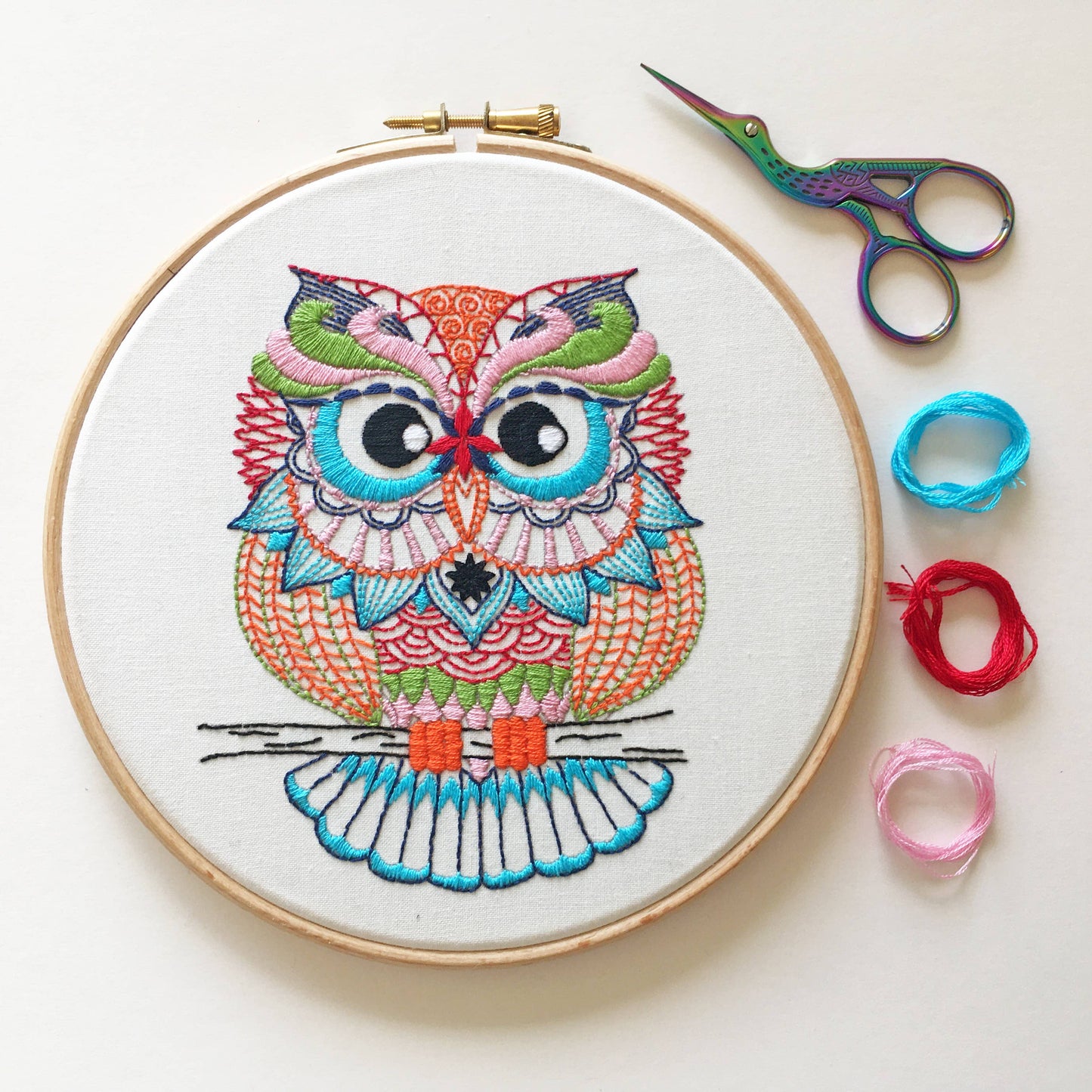 Owl Embroidery Fabric