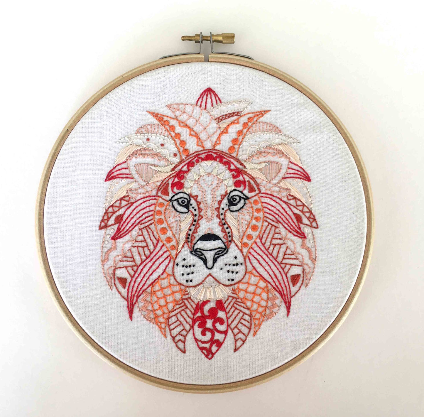 Lion's Head Embroidery Fabric