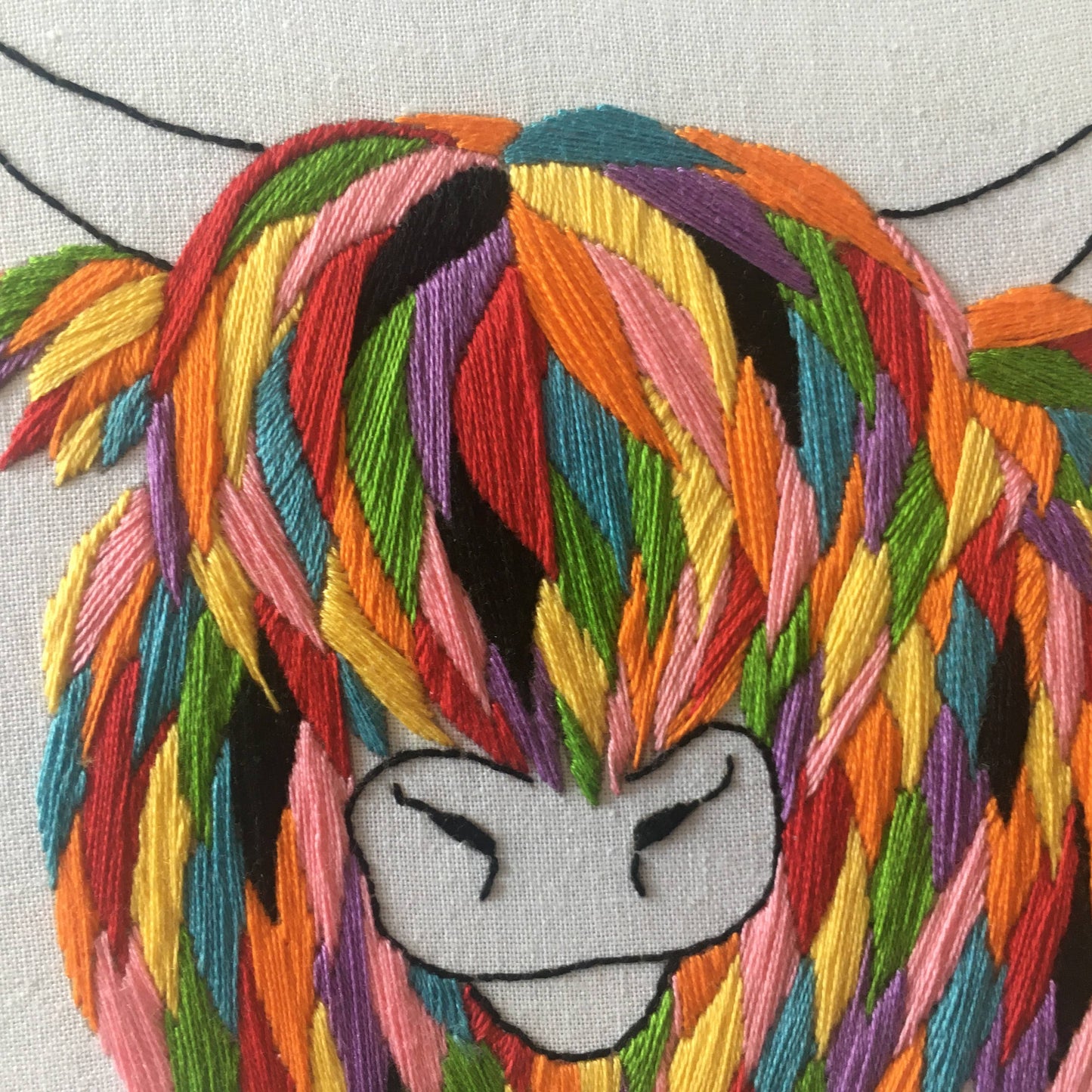 Highland Cow Embroidery Fabric