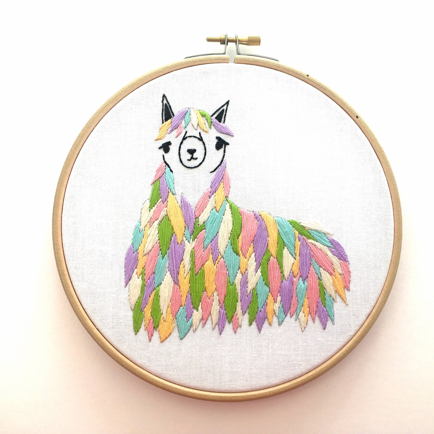 Llama Embroidery Fabric