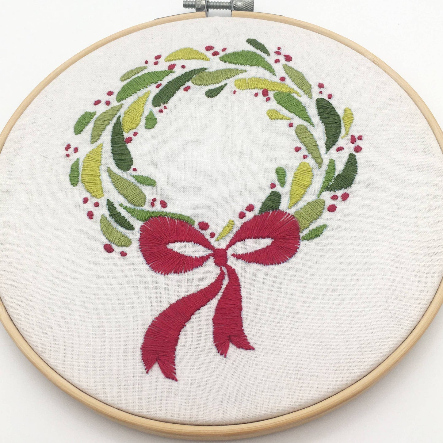 Christmas Wreath Embroidery Fabric