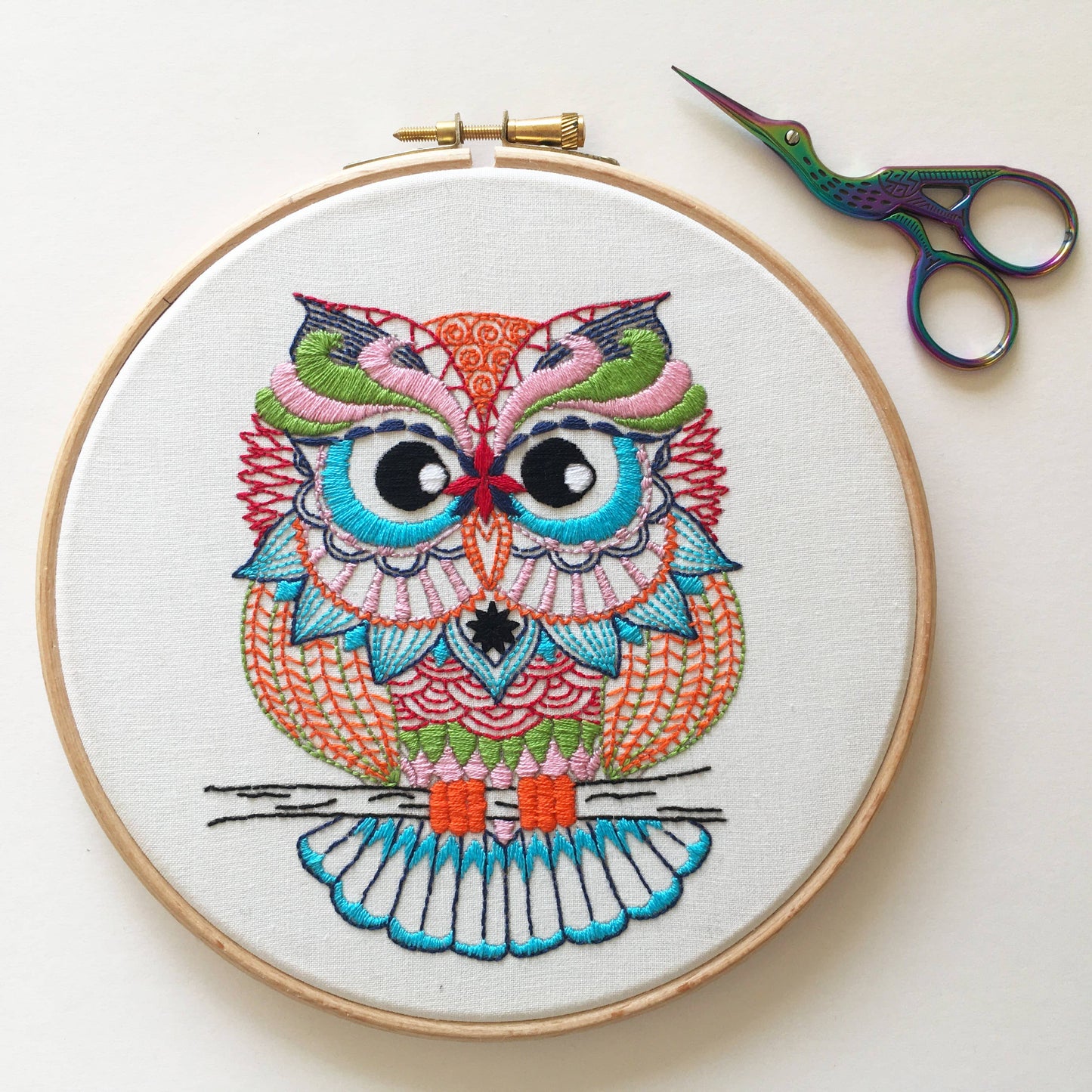 Owl Embroidery Fabric