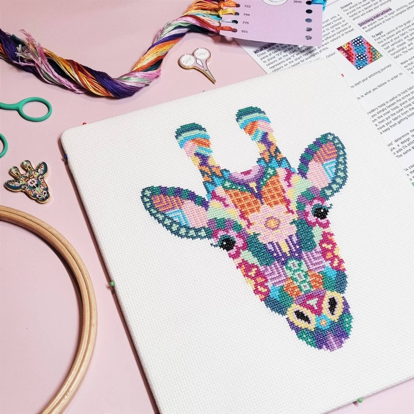 Mandala Giraffe cross stitch chart