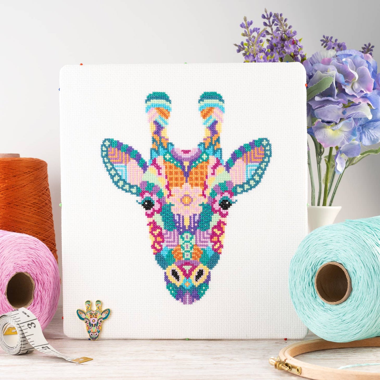 Mandala Giraffe cross stitch chart