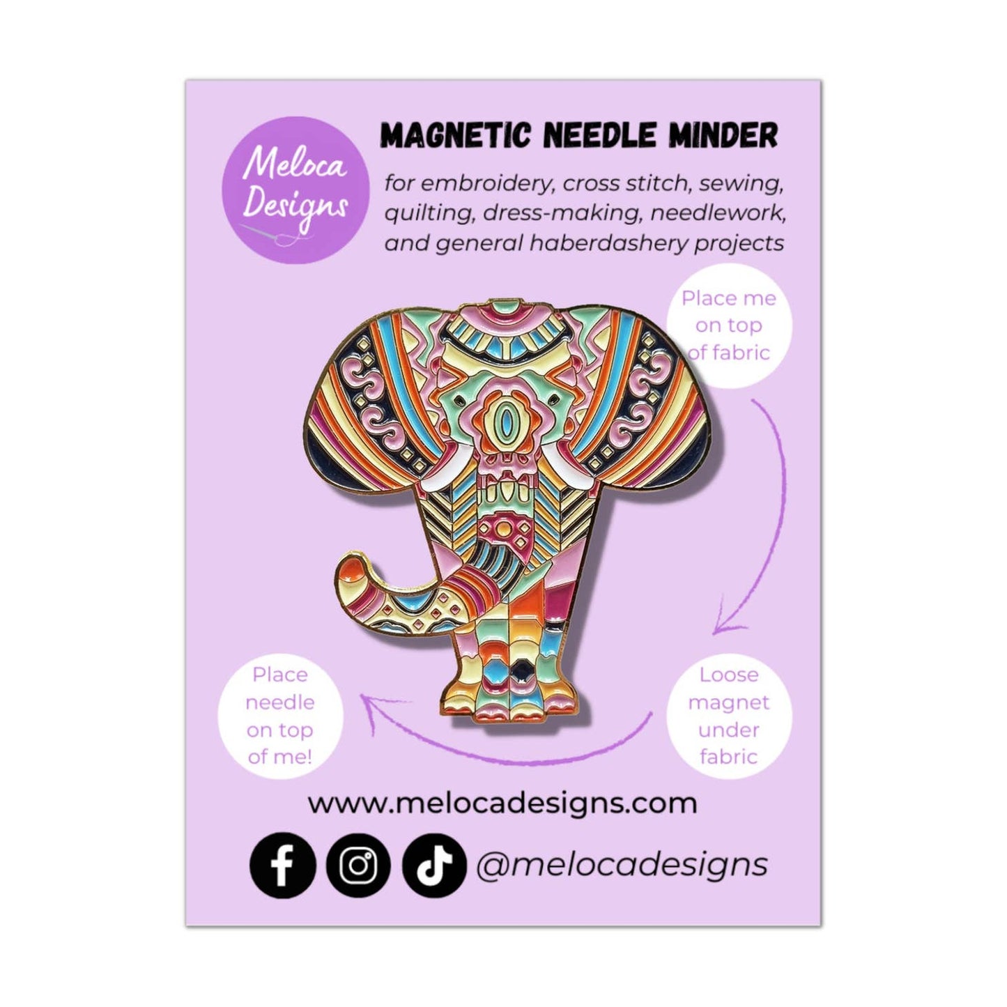 Mandala Elephant needle minder